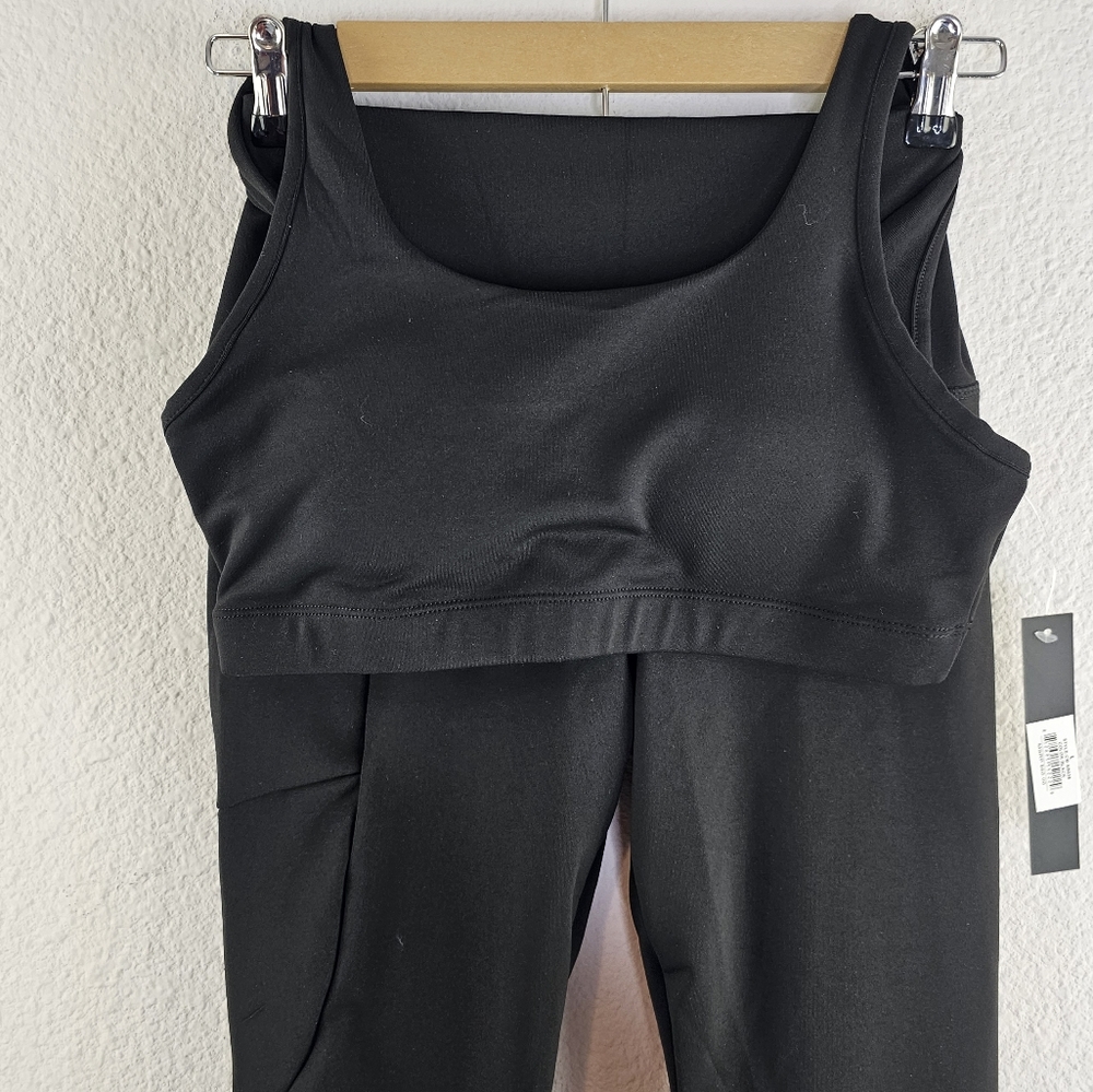 2 pc set Catherine Malandrino black workout yoga leggings pant set